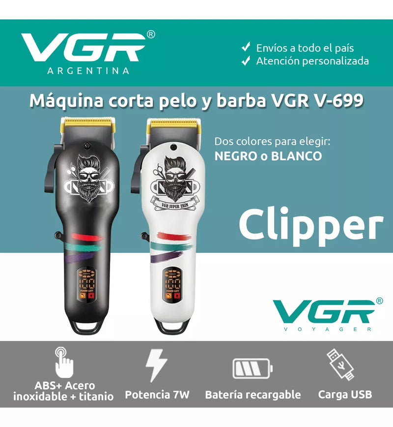 Máquina Cortar Pelo Clipper Vgr V-699 Pr